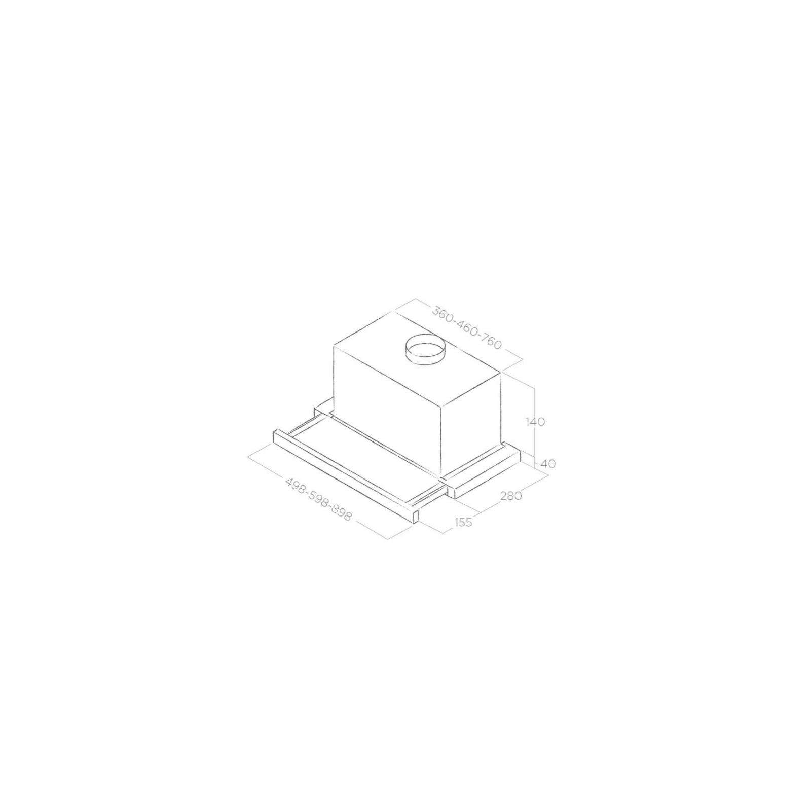 Elica TT14 LUX WH/A/50 (UA) тип установки  у шафі 