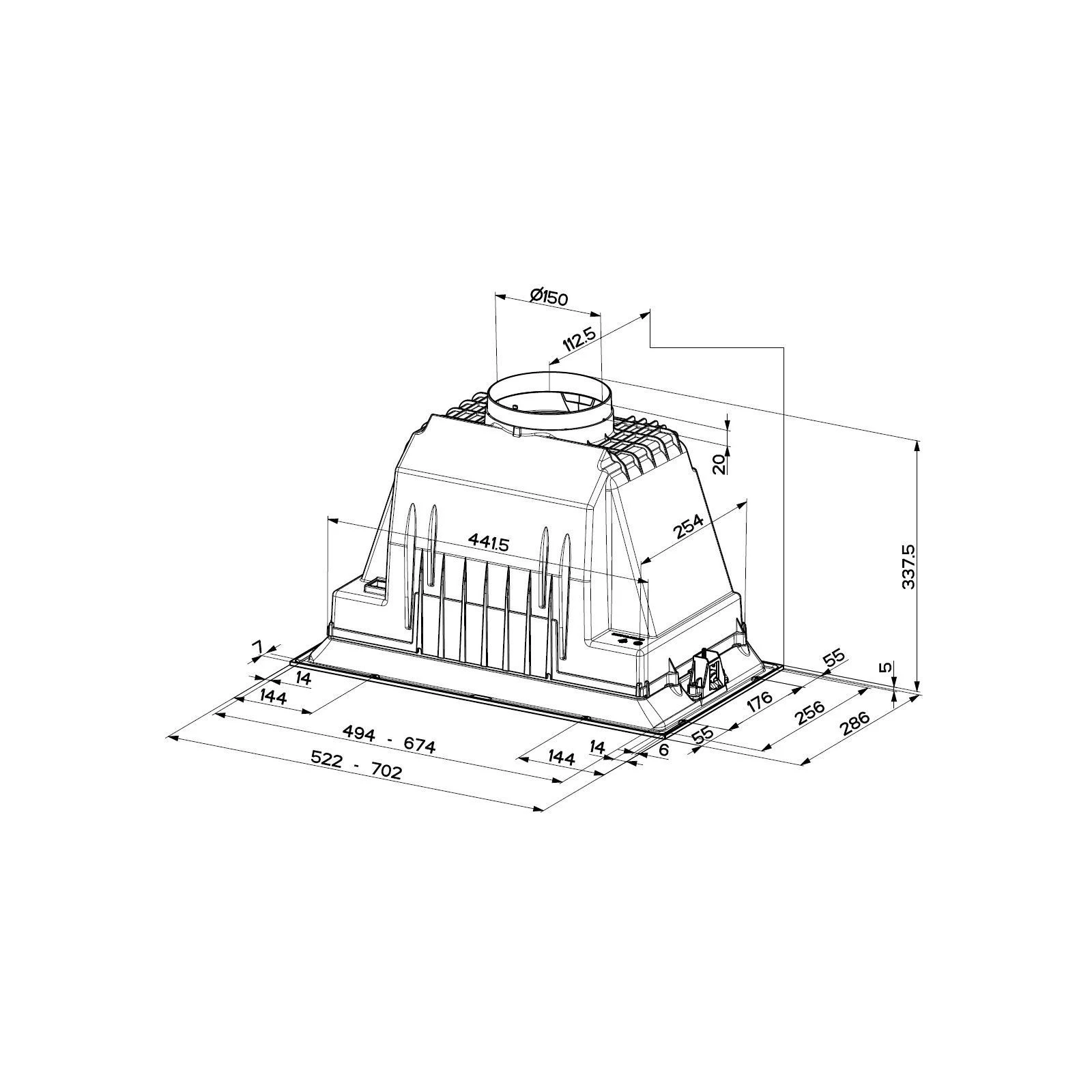 Faber Inka Lux Smart Ev8 X A52, нерж (305.0604.603) (UA) Тип монтажа в шкаф