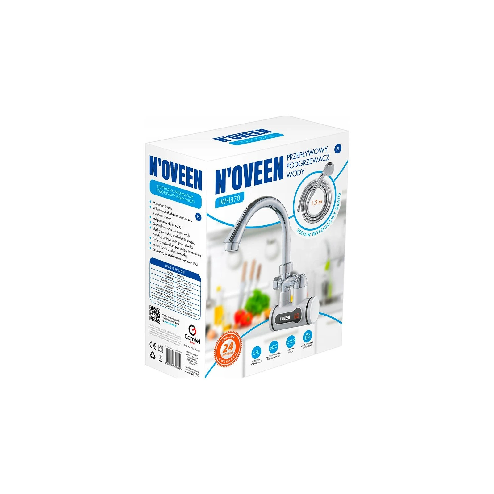 N'oveen IWH370 (UA) Продуктивність  2,5 л / хв <==> потужність 