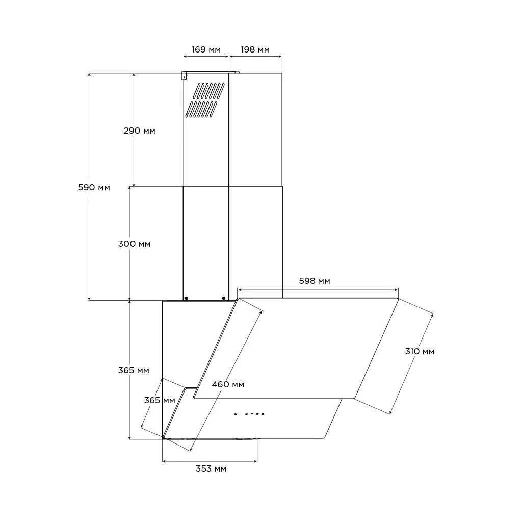 Pyramida ND 835 BL (UA) Тип: наклонная; Тип монтажа: