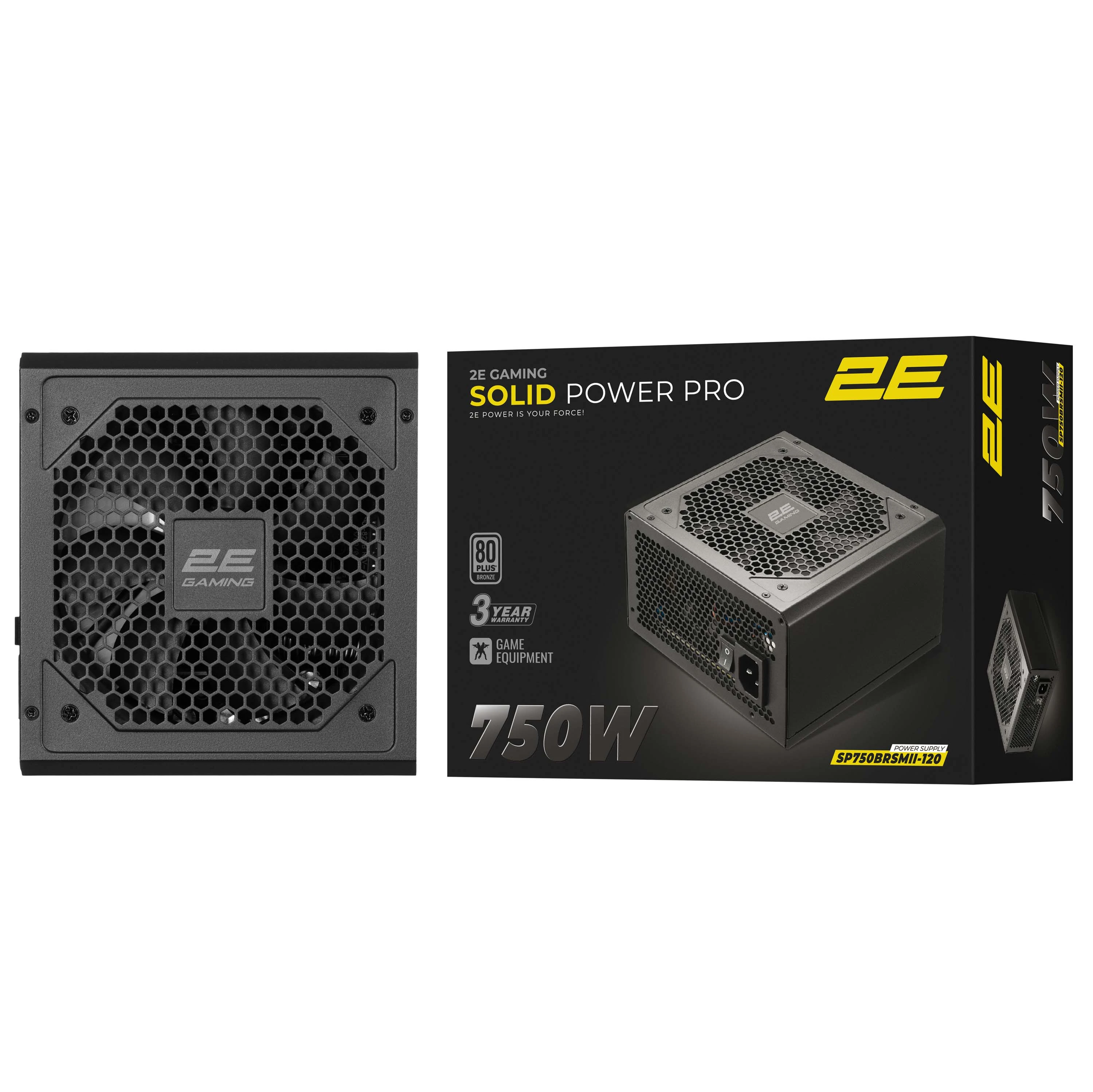 2E Gaming Solid Power Pro (750W) (2E-SP750BRSMII-120) (UA) Мощность 750 Вт