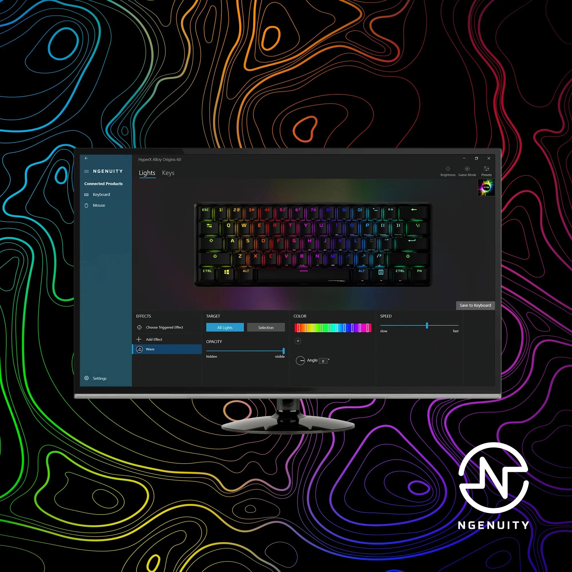 HyperX Alloy Origins 60 61key, Red, USB-A, EN/UA, RGB, чорний (4P5N4AA) підключення  Венд 