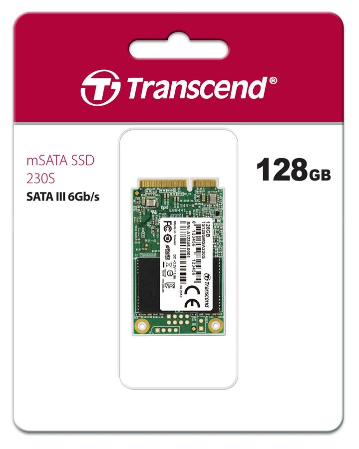 Transcend mSATA 128GB SATA 230S (TS128GMSA230S) (UA) Тип: внутрішні; Застосування: