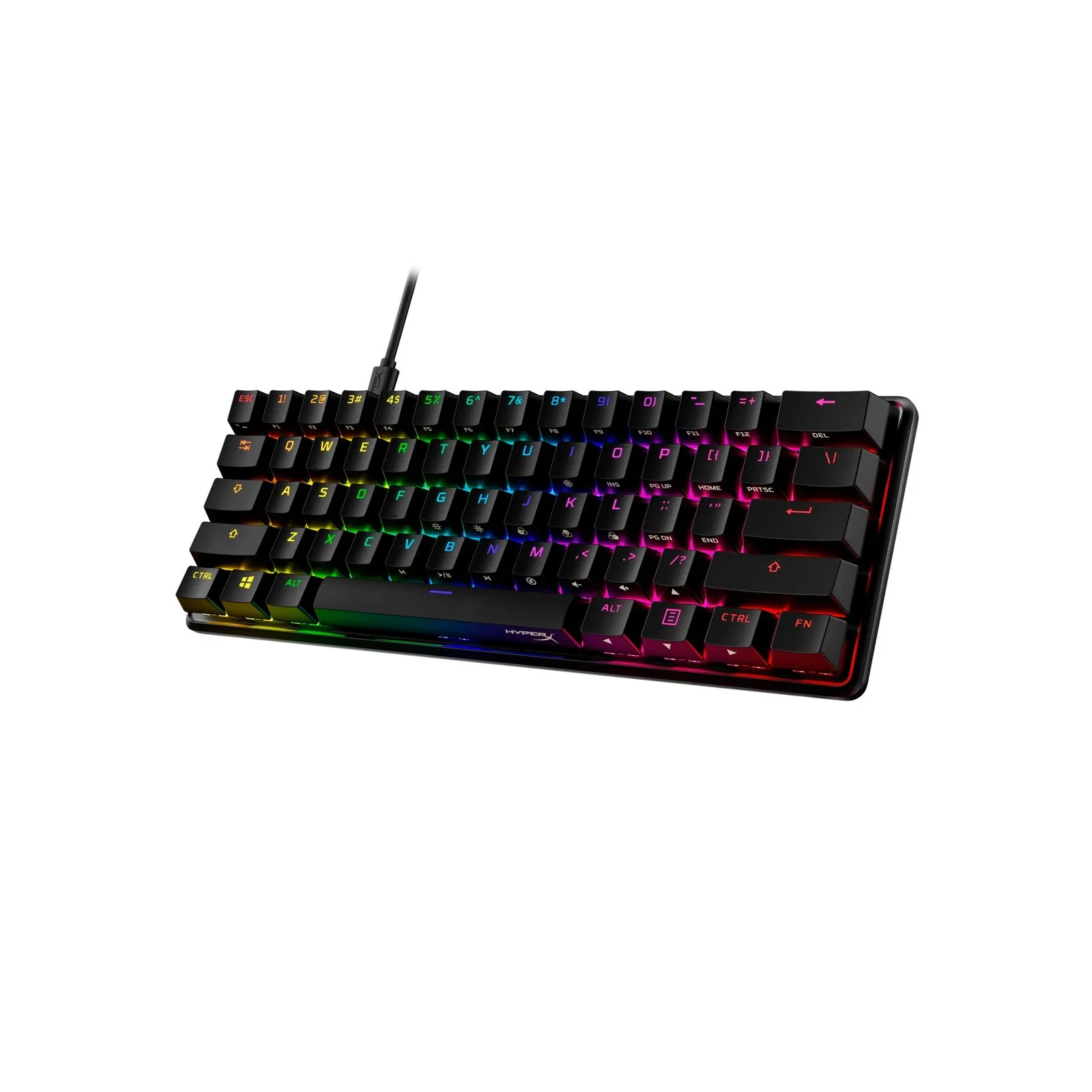 HyperX Alloy Origins 60 61key, Red, USB-A, EN/UA, RGB, чорний (4P5N4AA) Тип: Провідна клавіатура; Тип