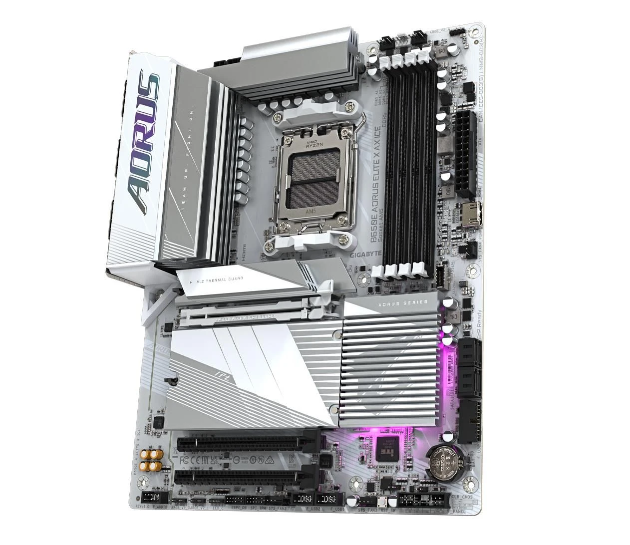 Gigabyte B650E AORUS ELITE X AX ICE EU Підтримувані сімейства процесорів  AMD Ryzen™