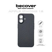 Чехол для мобильного телефона BeCover Carbonite Case (MagSafe) для Apple iPhone 16 Black (712067) (UA)