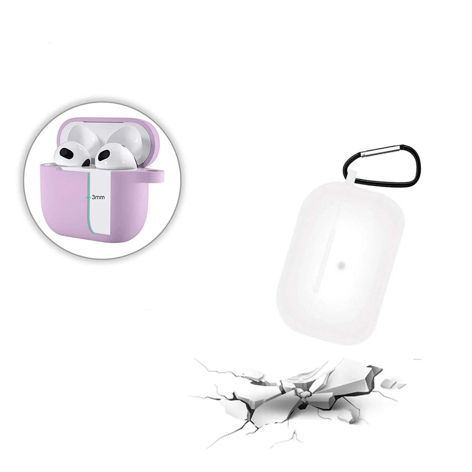 Чохол для навушників BeCover Silicon для Apple AirPods (3nd Gen) Transparancy (707232) (UA) Сумісність із брендом: Apple;