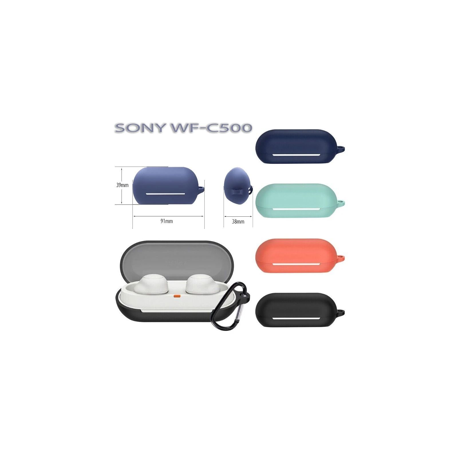 Чохол для навушників BeCover Silicon для Sony WF-C500 Dark Blue (712021) (UA) Сумісність з брендом  Sony 