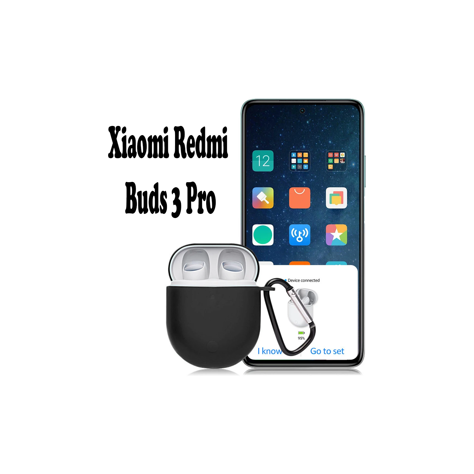Чохол для навушників BeCover Silicon для Xiaomi Redmi Buds 3 Pro Black (707461) (UA) Колір  Чорний 