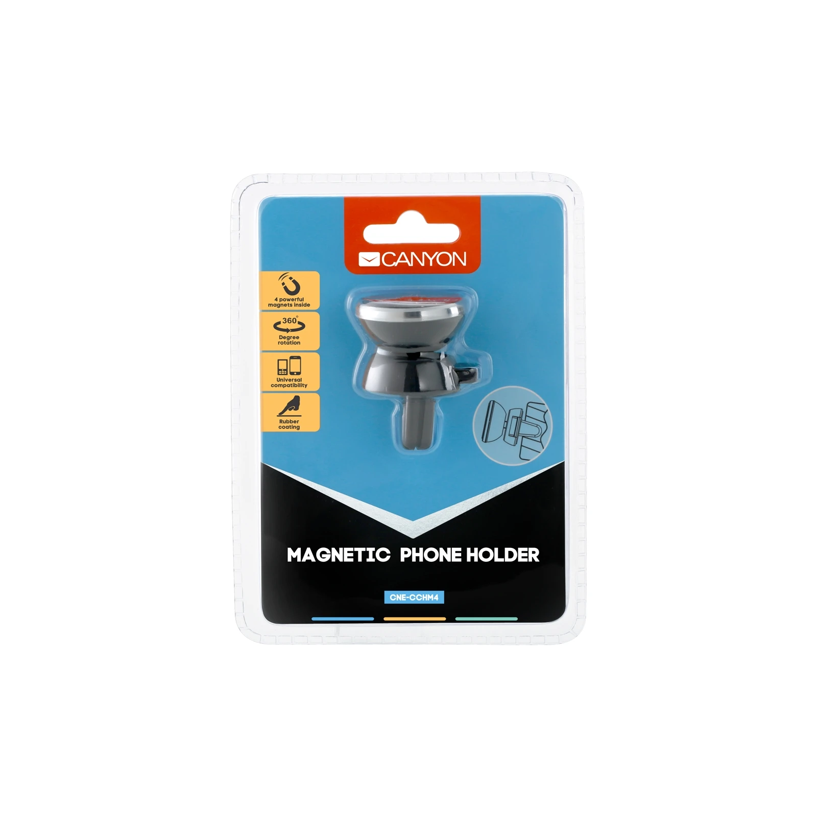 Універсальний автотримач Canyon Car Air vent magnetic phone holder with button (CNE-CCHM4) (UA) Тип кріплення: кріпиться на