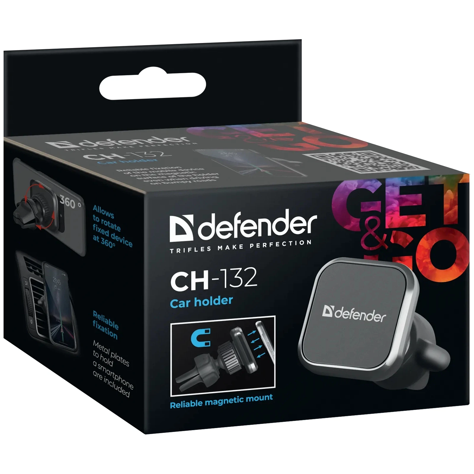 Універсальний автотримач Defender CH-132 магніт, на решітку вентиляції (29132) (UA) Тип кріплення: дефлектор;