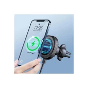 Універсальний автотримач Grand-X MT-15W MagSafe із зарядкою 15W (кріплення на дефлектор) (MT-15W) (UA)