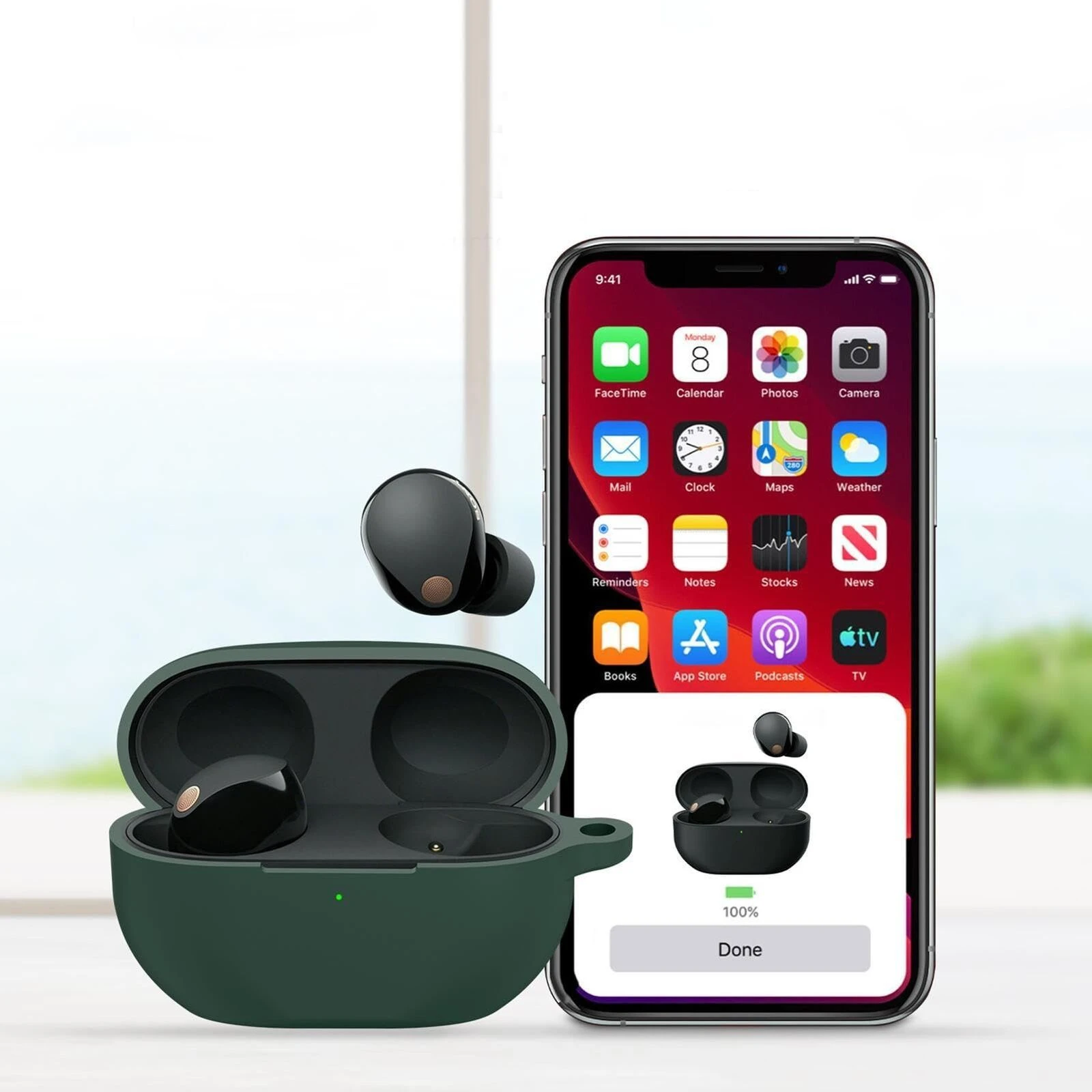 Чехол для наушников BeCover Silicon для Sony WF-1000XM5 Dark Green (710182) (UA) Совместимость с брендом: Sony;