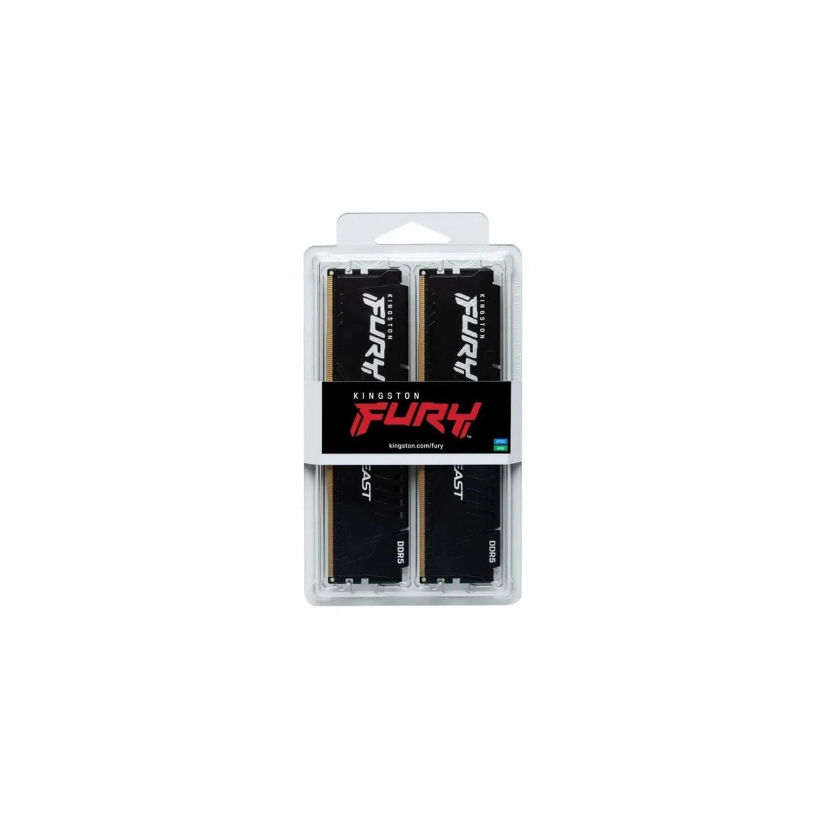 DDR5 32GB (2x16GB) 6000 MHz Fury Beast Black Kingston Fury (ex.HyperX) (KF560C36BBE2K2-32) (UA) Объем памяти 32 ГБ
