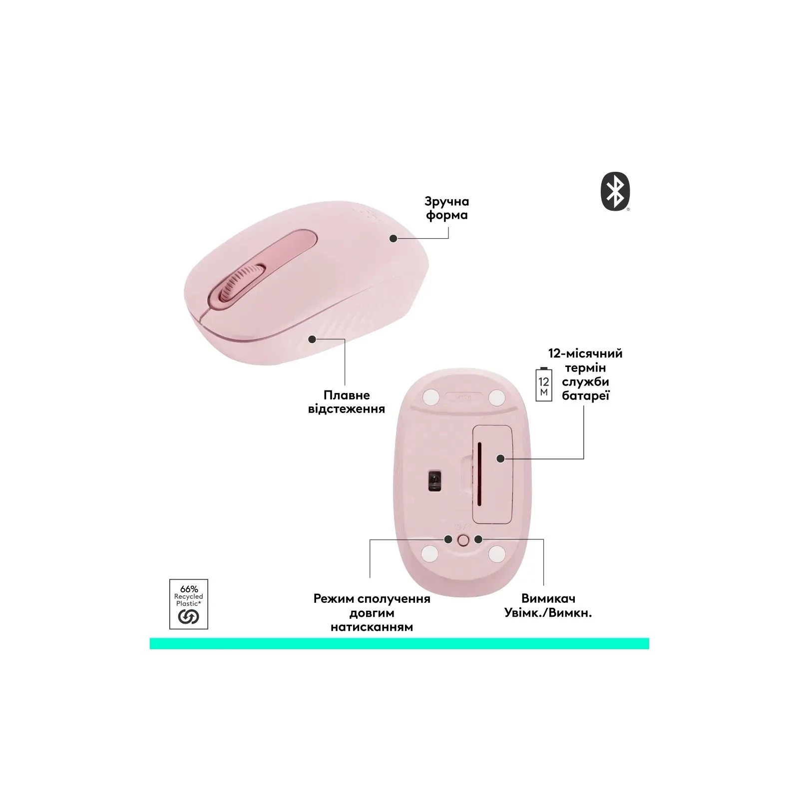 Logitech M196 Bluetooth Rose (910-007461) (UA) Подключение проводное
