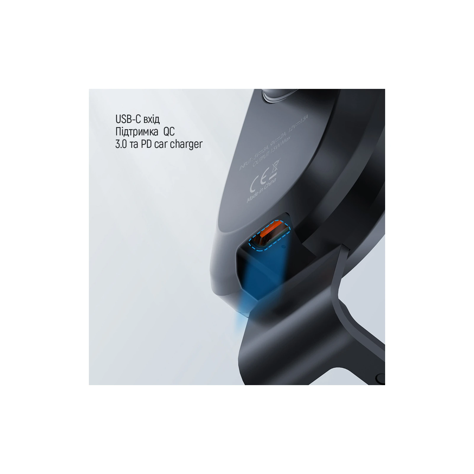 Универсальный автодержатель ColorWay Air Vent Car Wireless Charger 15W Black (CW-CHAW038Q-BK) (UA) Вращение 360 градусов