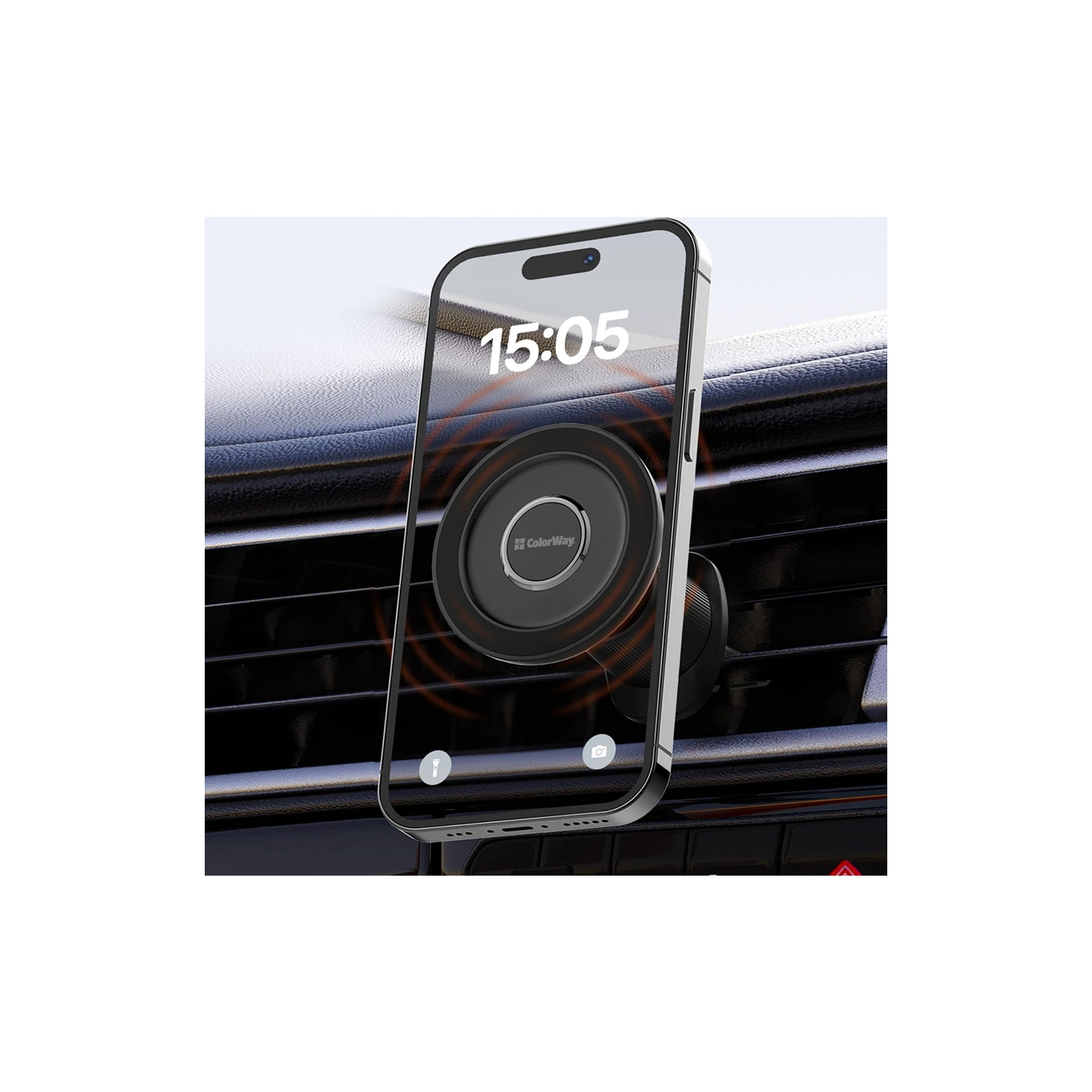 Універсальний автотримач ColorWay Magnetic Air Vent-5 (360 ° rotation) (CW-CHM15-BK) (UA) Тип кріплення: дефлектор;