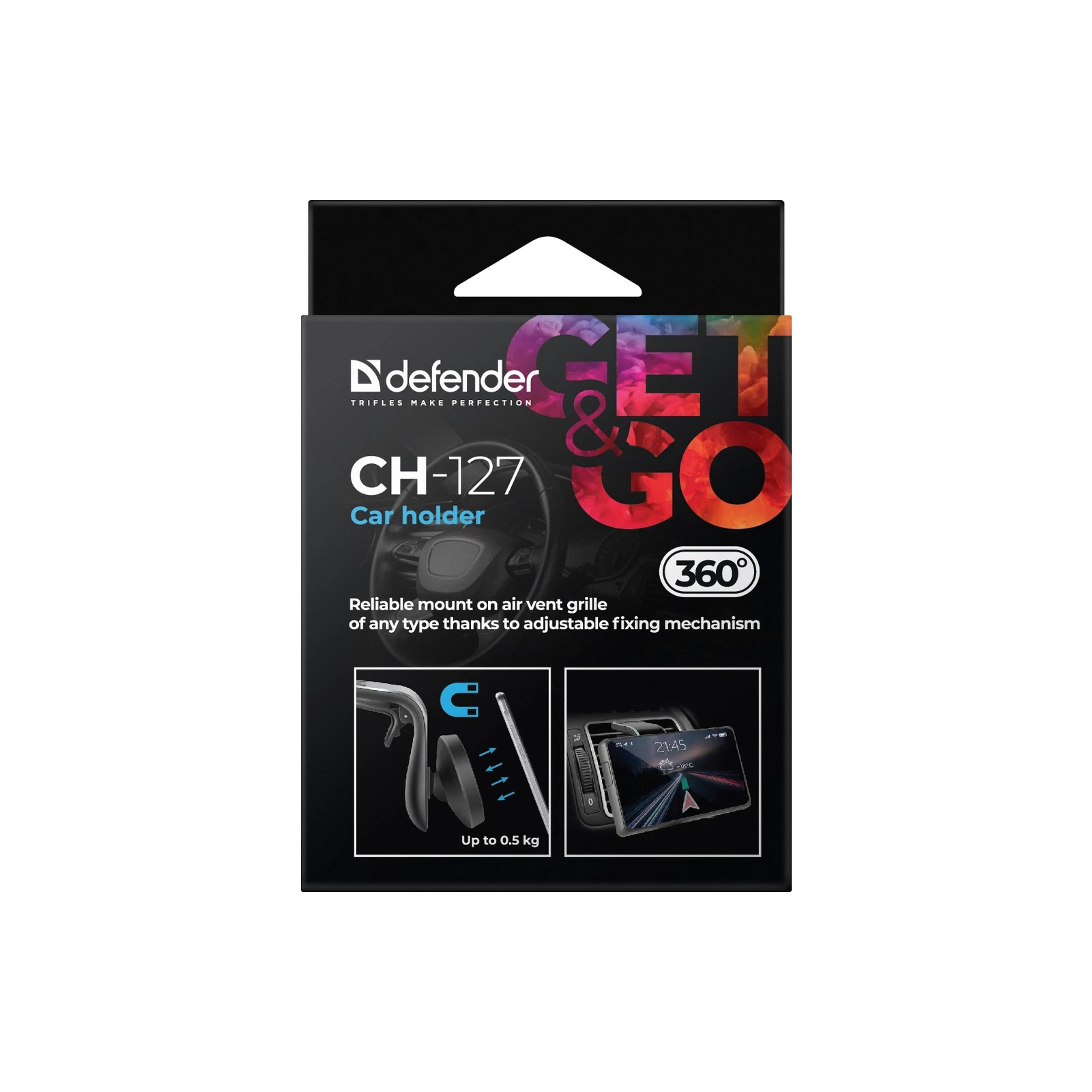Универсальный автодержатель Defender CH-127 магніт, на решетку вентиляции (29127) (UA)