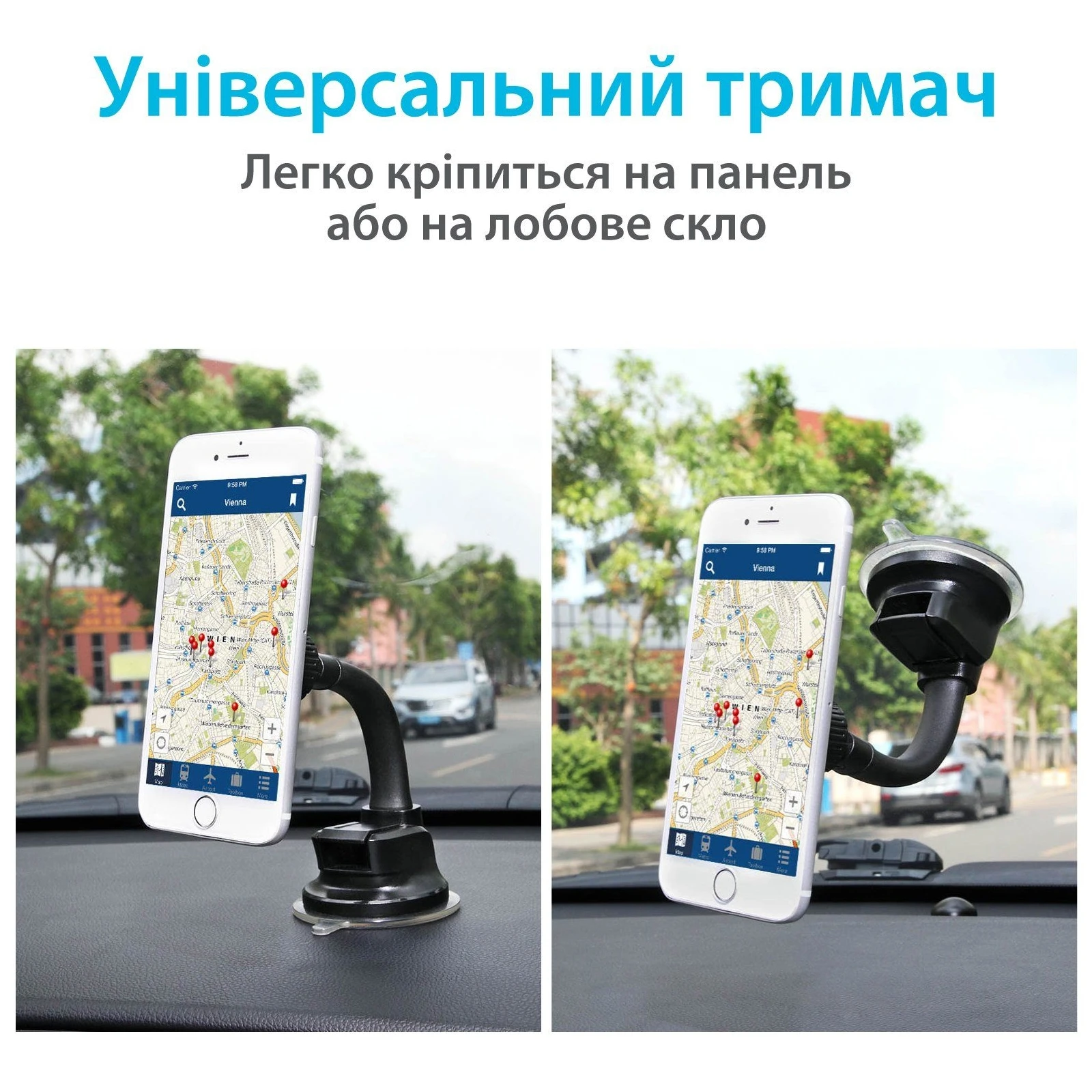 Універсальний автоутримувач Grand-X MT-03 (UA) обертання  360 градусів 