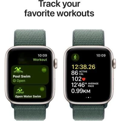 Apple Watch SE 2 GPS 40mm Starlight Aluminium Case w. Lake Green Sport Loop (MXEH3) Бренд: Apple; Лінійка: Watch SE 2; iOS: є;
