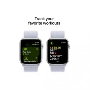 Apple Watch SE 2 GPS 44mm Silver Aluminium Case w. Blue Cloud Sport Loop (MXET3)