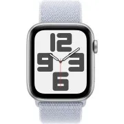 Apple Watch SE 2 GPS 40mm Silver Aluminium Case w. Blue Cloud Sport Loop (MXEE3)