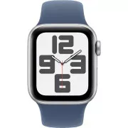 Apple Watch SE 2 GPS 40mm Silver Aluminium Case w. Denim Sport Band - S/M (MXEC3)