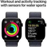 Apple Watch Series 10 GPS 46mm Jet Black Aluminum Case w. Ink Sport Loop (MWWR3)