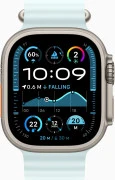 Apple Watch Ultra 2 GPS + Cellular 49mm Natural Titanium Case w. Ice Blue Ocean Band (MYT03+MXTF3)