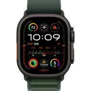 Apple Watch Ultra 2 GPS + Cellular 49mm Black Titan. Case w. Dark Green Alpine Loop - Small (MX4Q3)