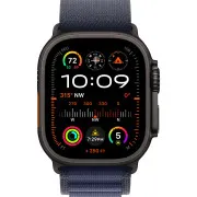 Apple Watch Ultra 2 GPS + Cellular 49mm Black Titan. Case w. Navy Alpine Loop - Medium (MYTF3+MYPX3)