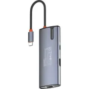 USB-Hub ColorWay Docking Station USB-C 6-в-1 Type C PD 100W/USB3.0х3/HDMI 4К/RJ45 (CW-HUB02)