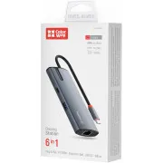 USB-Hub ColorWay Docking Station USB-C 6-в-1 Type C PD 100W/USB3.0х3/USB2.0/RJ45 (CW-HUB03)