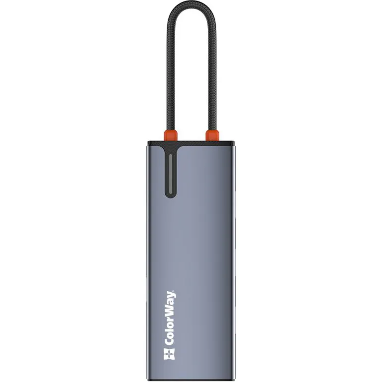 USB-Hub ColorWay Docking Station USB-C 6-в-1 Type C PD 100W/USB3.0х3/HDMI 4К/RJ45 (CW-HUB02) Интерфейс подключения: USB-C