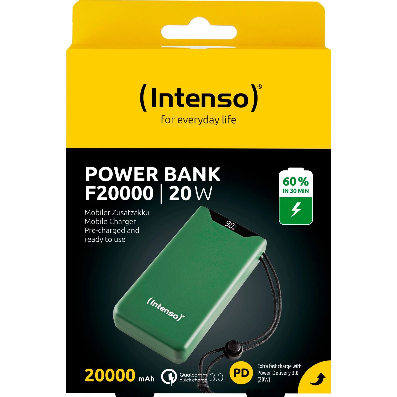 Intenso F20000 20000mAh PD/18W, QC3.0, green (7332057) (UA) Ёмкость 20000 mAh