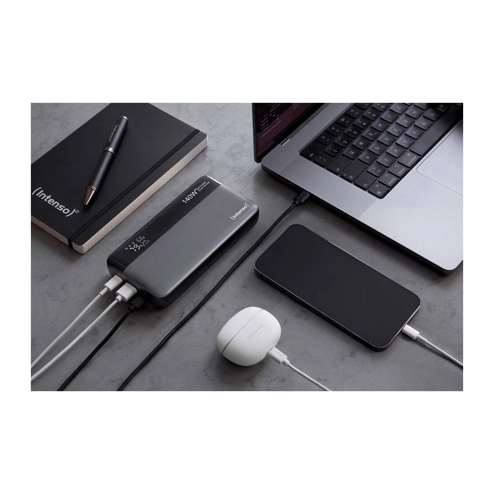 Intenso HE25000 25000mAh PD/3.1/140W + cable with a built-in E-marker chip (7350060) (UA) Місткість: 25000 mAh; Електрохімічна