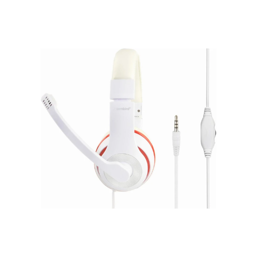 Наушники Gembird MHS-03 White/Red (MHS-03-WTRD) (UA) Подключение: проводное;