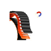 Ремінець для смарт-годин Drobak Silicone Magnetic Link для Apple Watch All Series Ultra 2 49/45/44/42mm Dark black (898929) (UA)