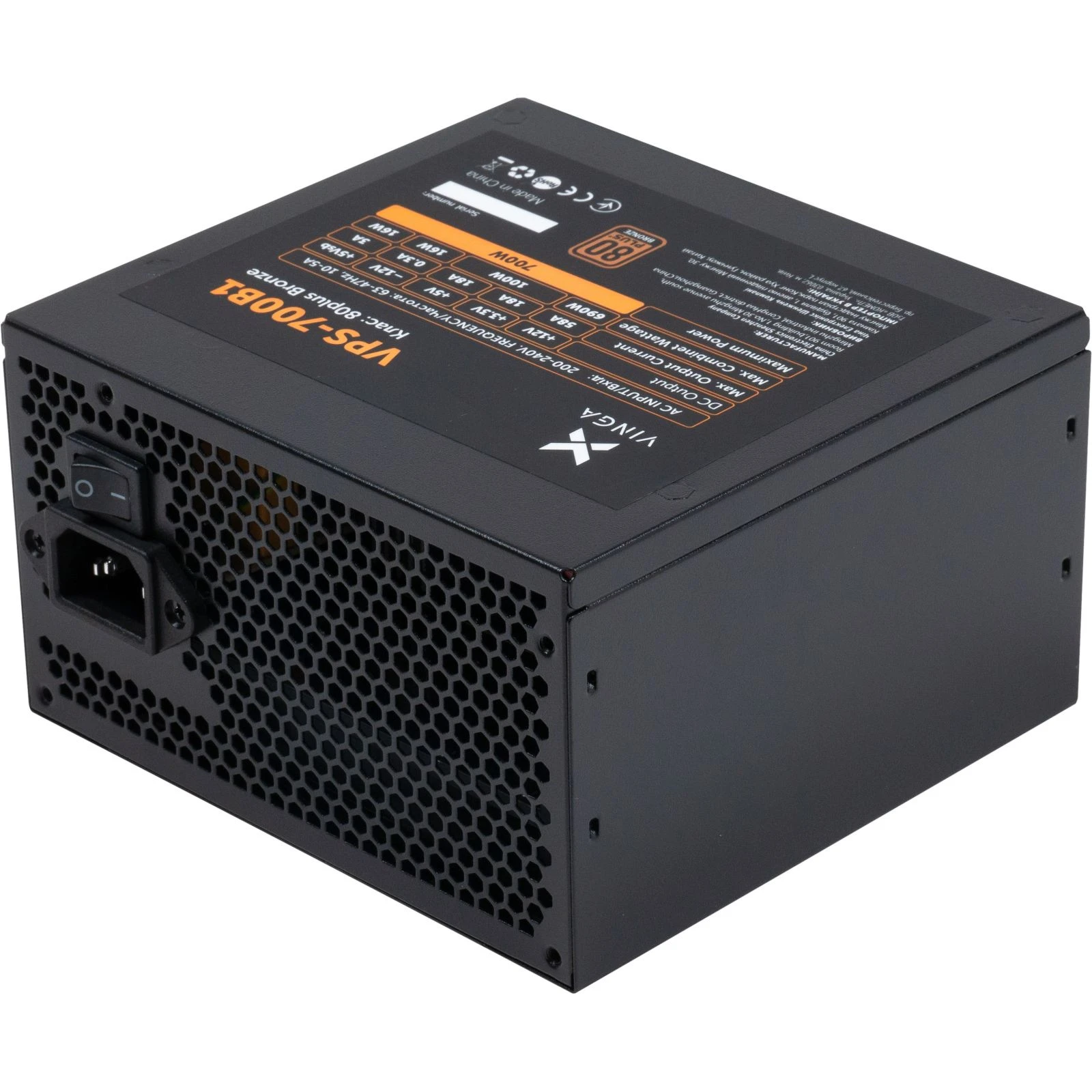 Vinga 700W (VPS-700B1) (UA) Тип ПК: для комп'ютерів; Стандарт