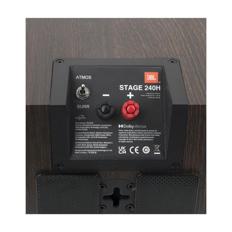 Колонки для домашнього кінотеатру JBL Stage 240H Atmos Black (JBL240HBLK) Бренд: JBL; Розміщення: передні;