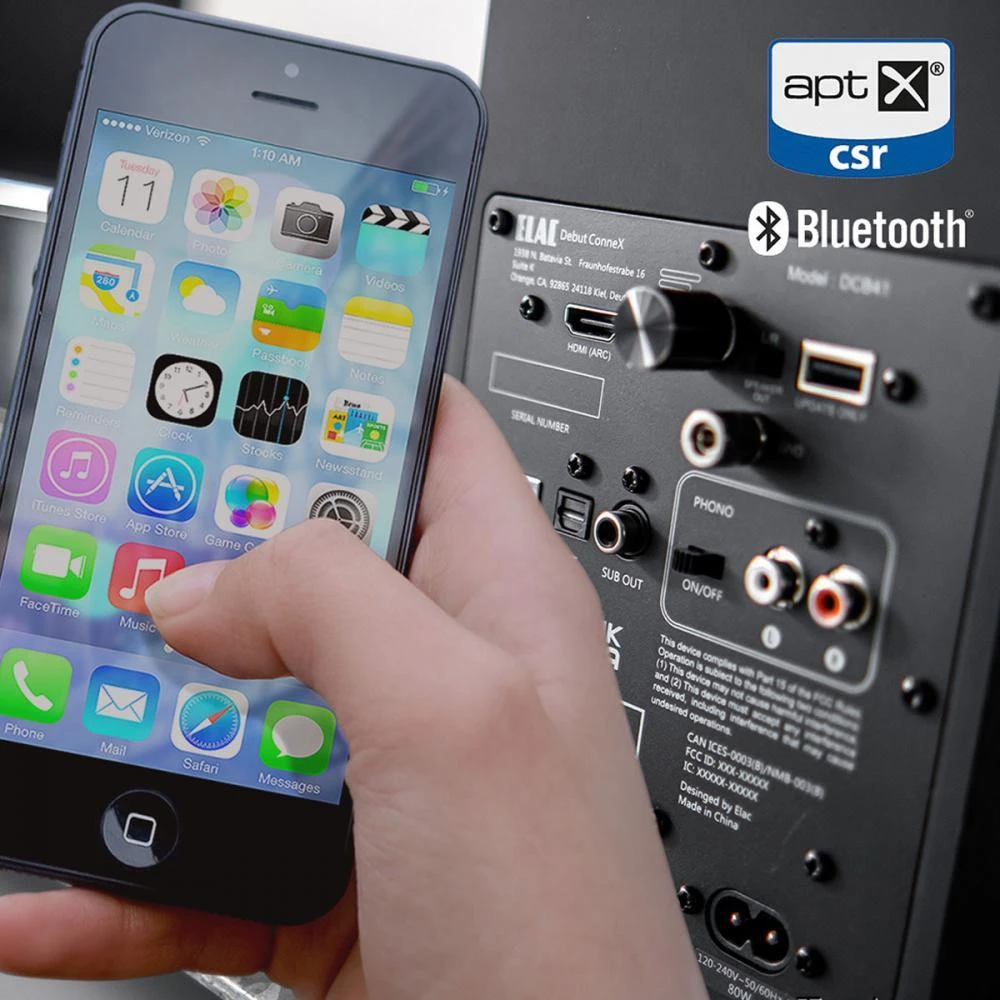 Elac Debut ConneX DCB41 Walnut (32063) Потужність стовпців, vt  підсилювач потужності: 50 x2 