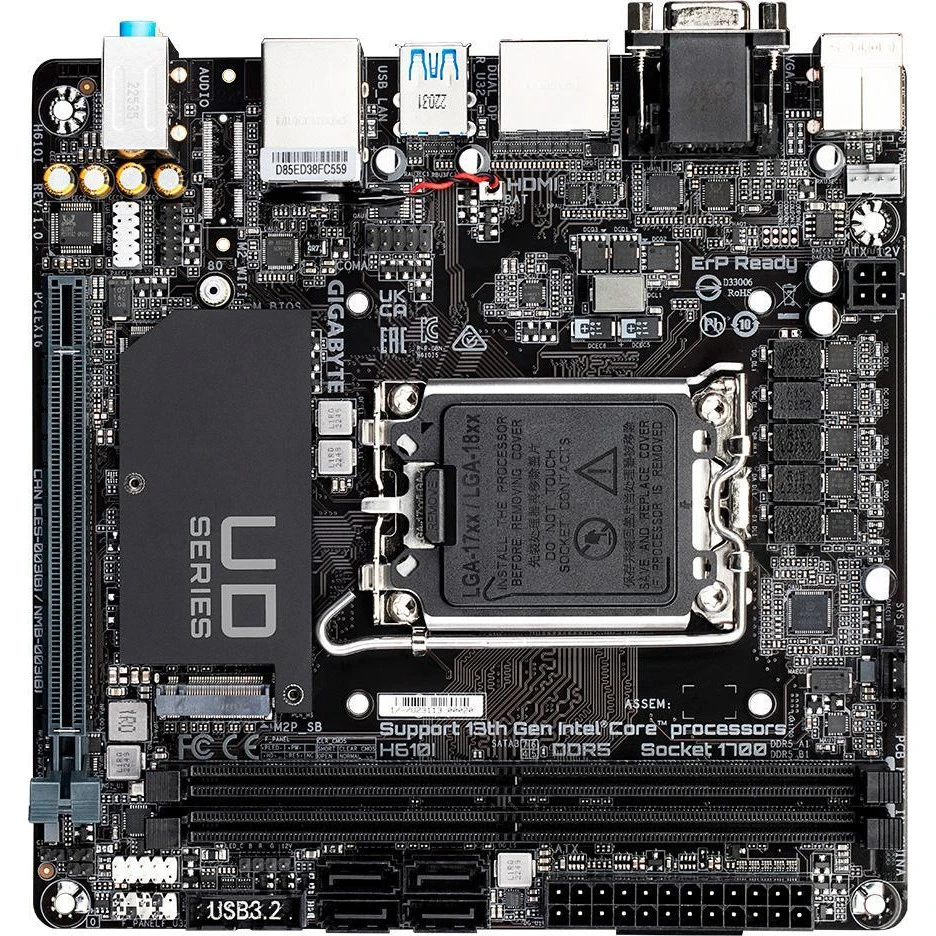 GIGABYTE H610I (UA) Тип роз'єму CPU Socket 1700