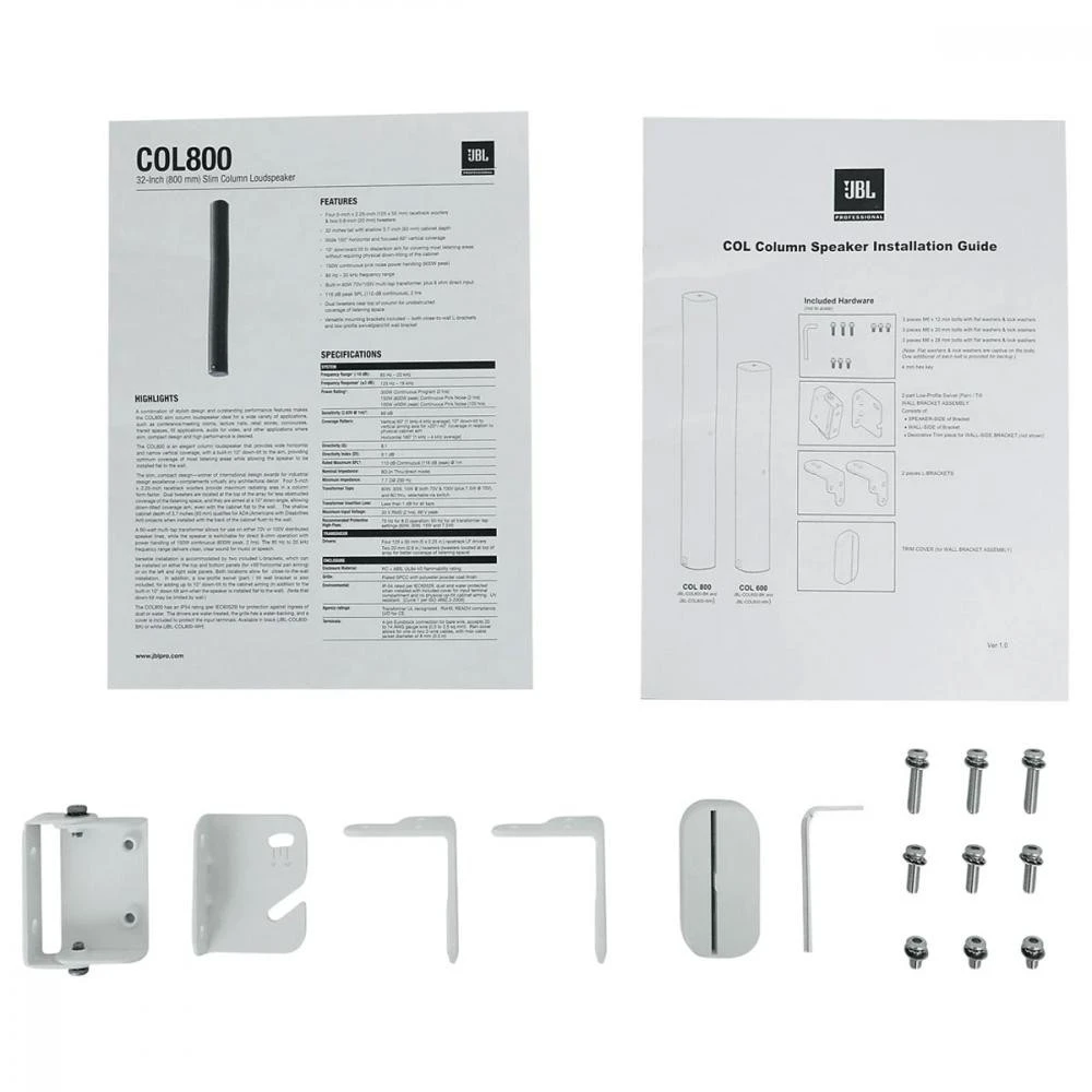 JBL COL800 White (JBL-COL800-WH) Підключення  З'єднання проводу 