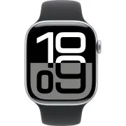Apple Watch Series 10 GPS 46mm Silver Aluminum Case (MWX03) + Black Sport Band S/M (MXM23)