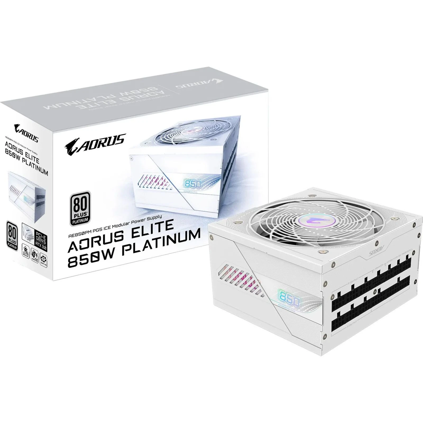 GIGABYTE 850W (GP-AE850PM PG5 ICE) (UA) Стандарт БП: ATX 3.0; Мощность: 850 Вт;