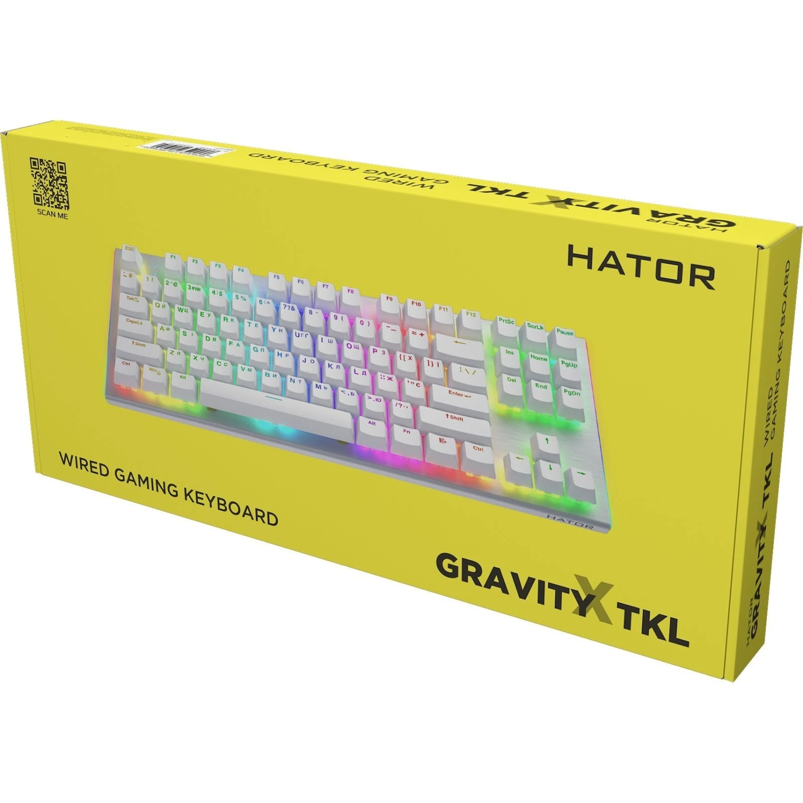 Hator Gravity X TKL Orange USB White (HTK551UA) (UA) Тип мультимедийная, с подсветкой, игровая