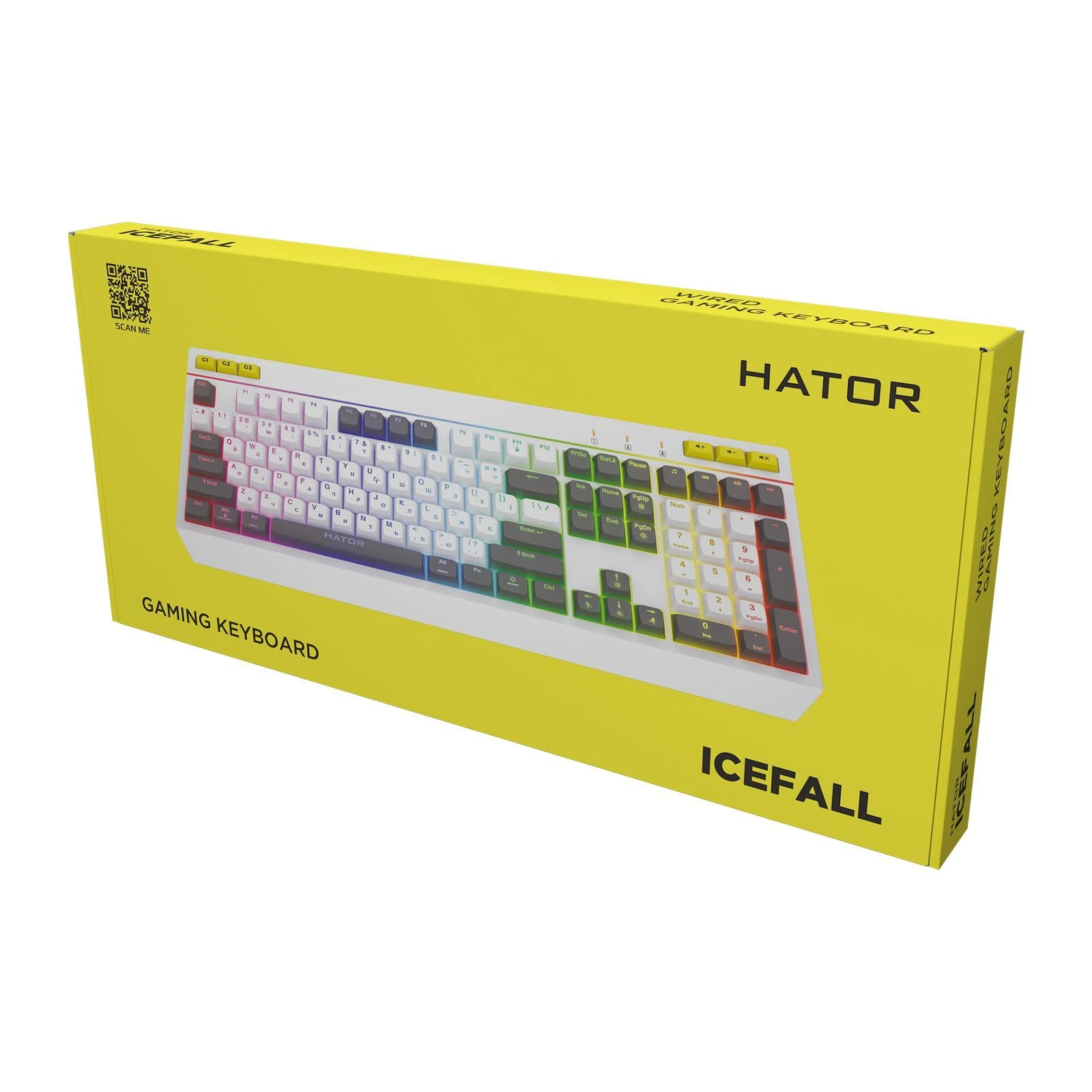 Hator Icefall USB White (HTK405UA) (UA) Тип: ігрова, мультимедійна, з