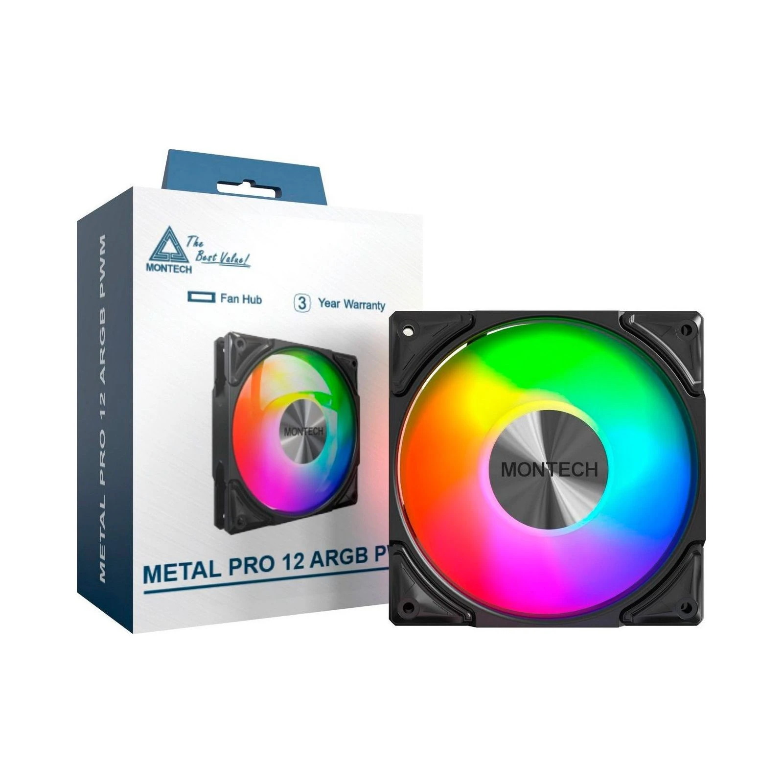 Кулер для корпусу MONTECH METAL PRO 12 ARGB PWM BLK (UA) Кількість вентиляторів: 1;