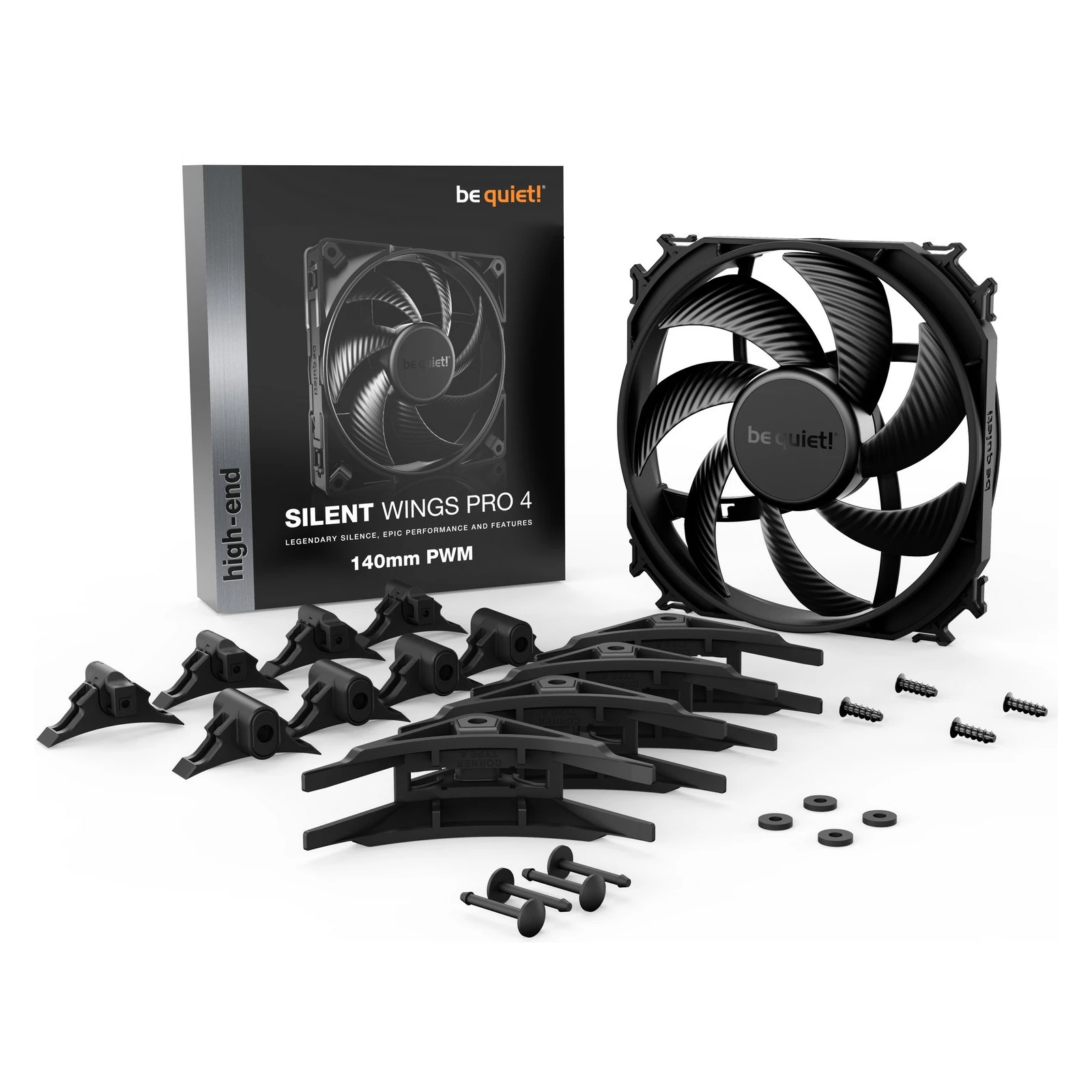 Кулер для корпусу Be Quiet! Silent Wings PRO 4 140mm PWM (BL099) (UA) Кількість вентиляторів  1 