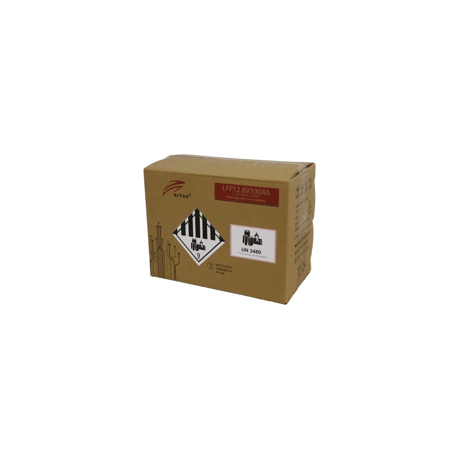 LiFePo4 Ritar 12V-100Ah (LFP12.8V100Ah G1) (UA) Напруга: 12.8 В; Місткість: 100 Ач;